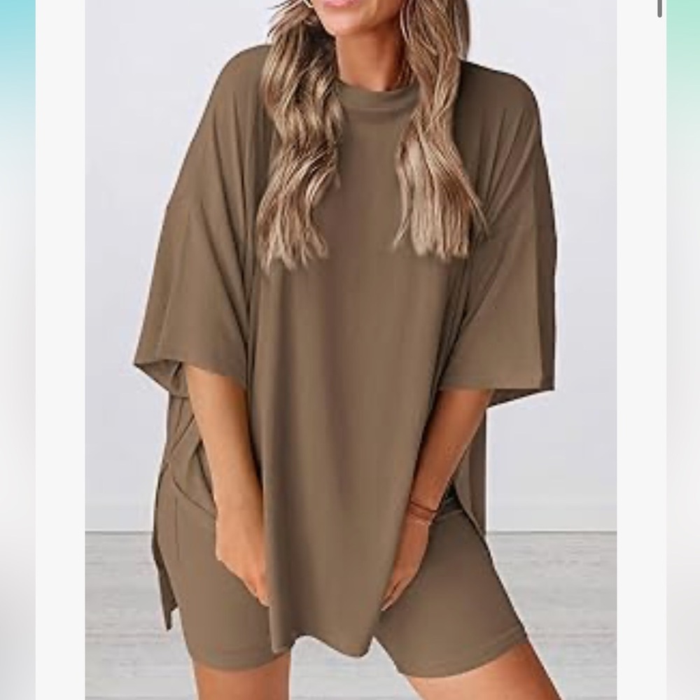 Women's Brown Casual Shorts Set